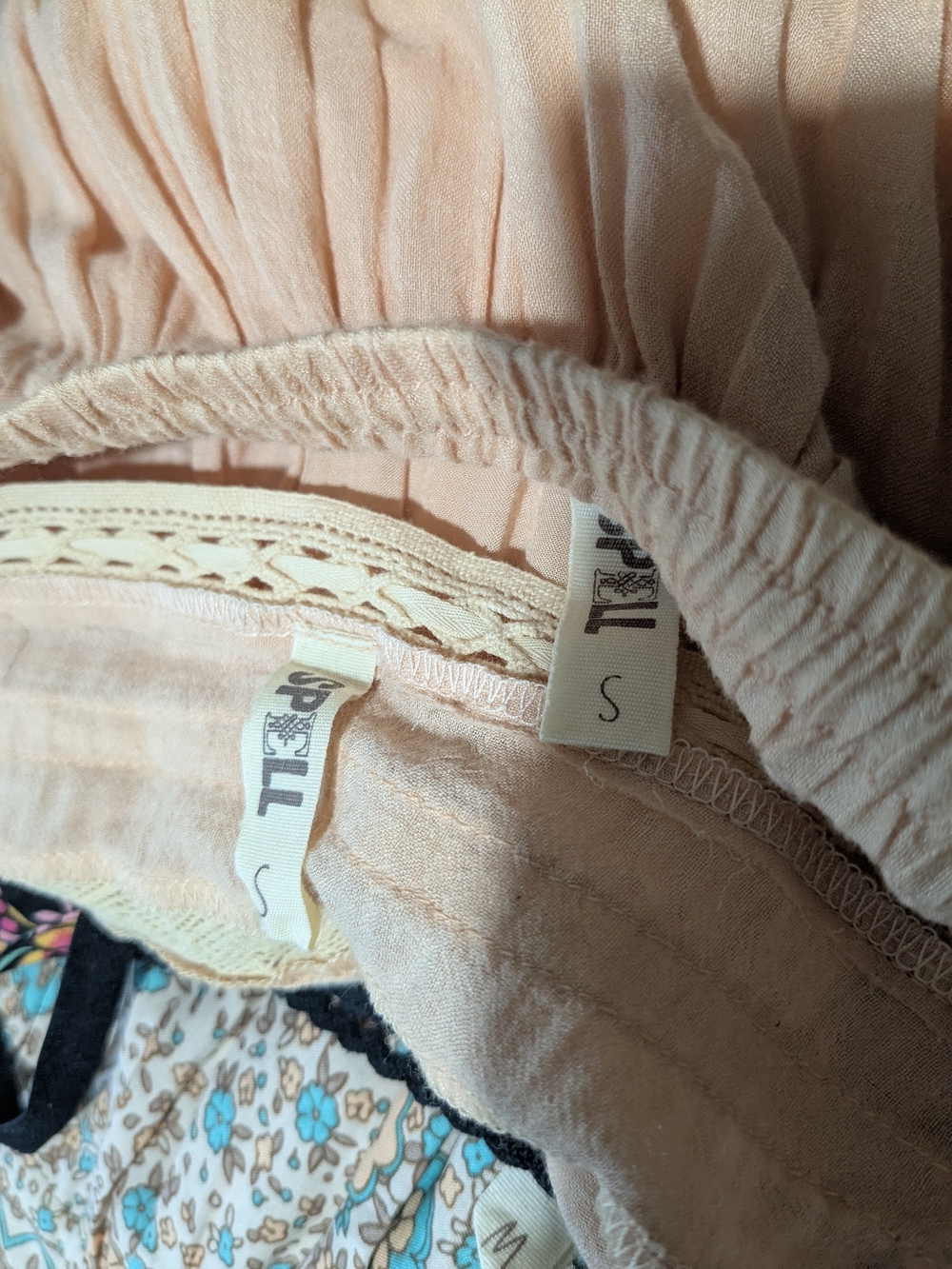 Spell Designs Prairie Peach Hi-Lo Lace Ruffle Tiered Maxi Skirt Early Spell  S - Picture 12 of 16